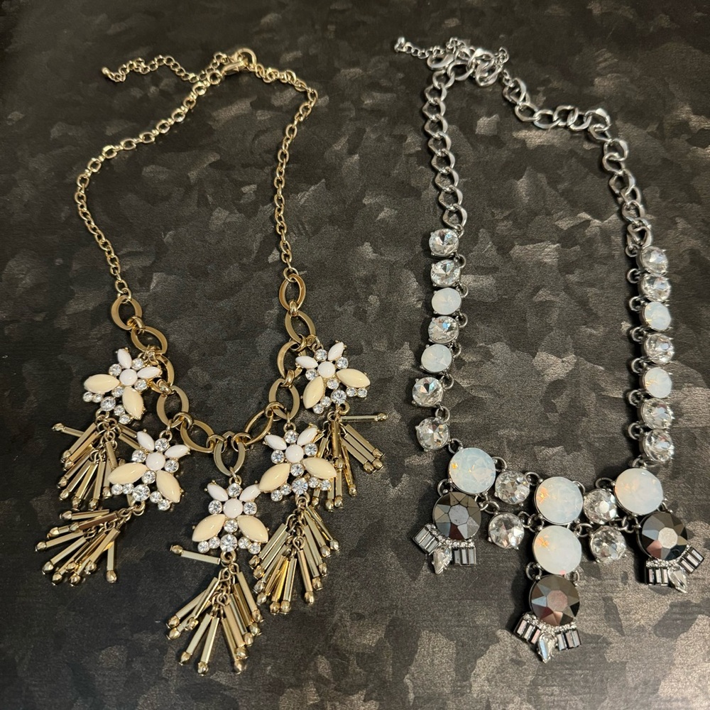 2pc Perry Street Astrid Crystal Dangle Chandelier Collar & Moonglow Necklace